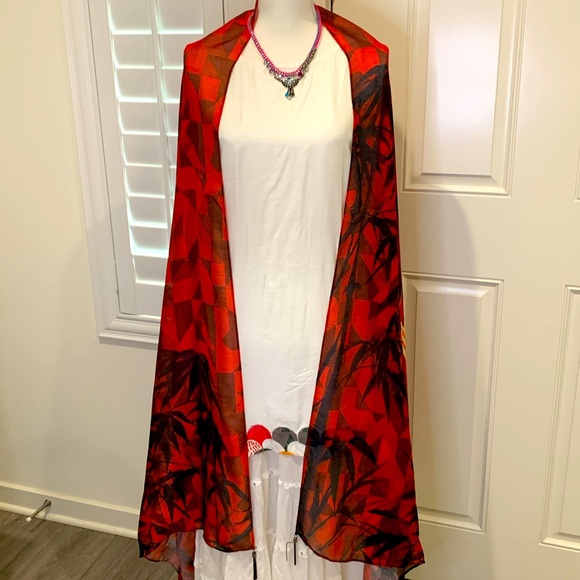 Almirah 3-piece sleeveless kameez/top kameez/dupatta viscose set bright print L - Picture 10 of 13